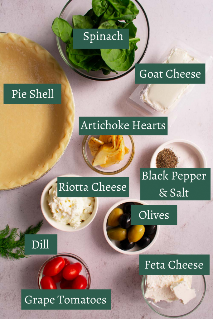 picture ingredients for Mediterranean galette 