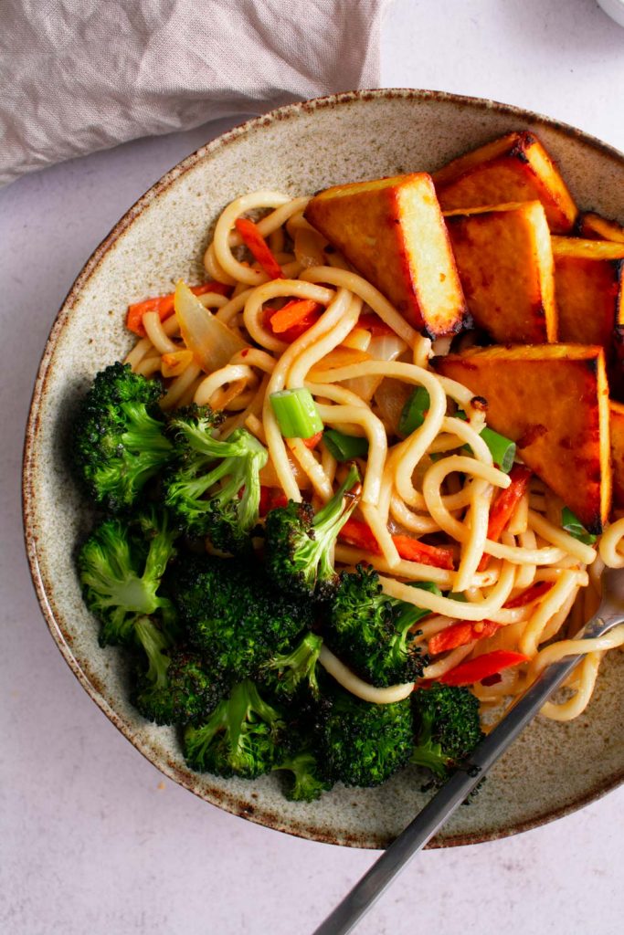 tofu broccoli noodles 