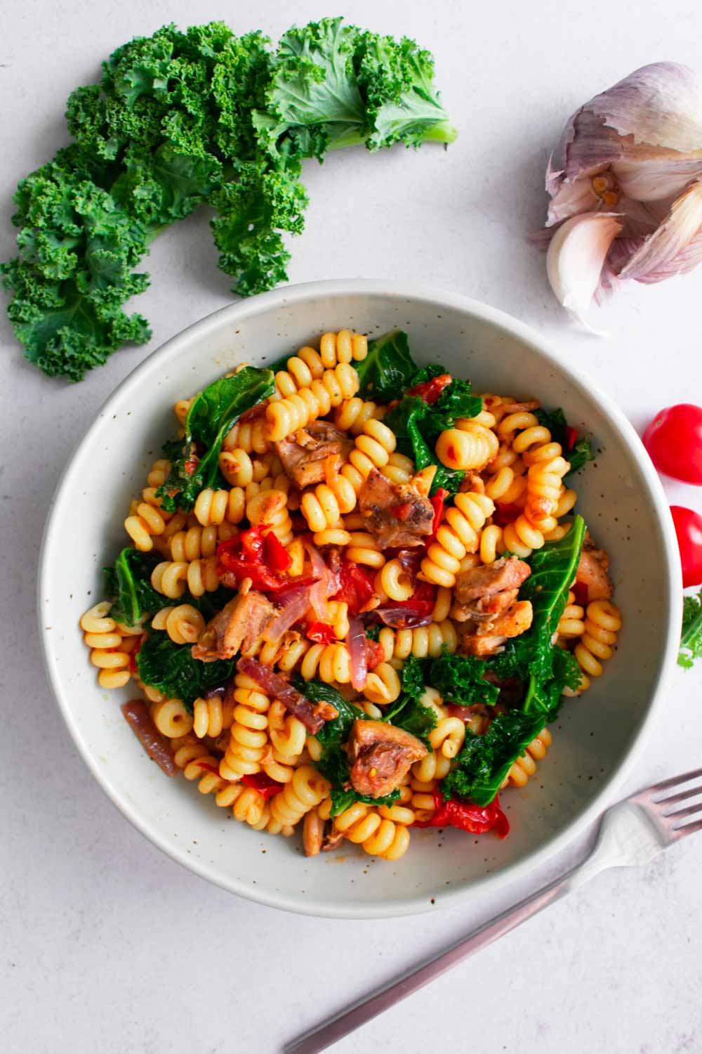 Chicken Kale Tomato Pasta | Kitchen On The Avenue