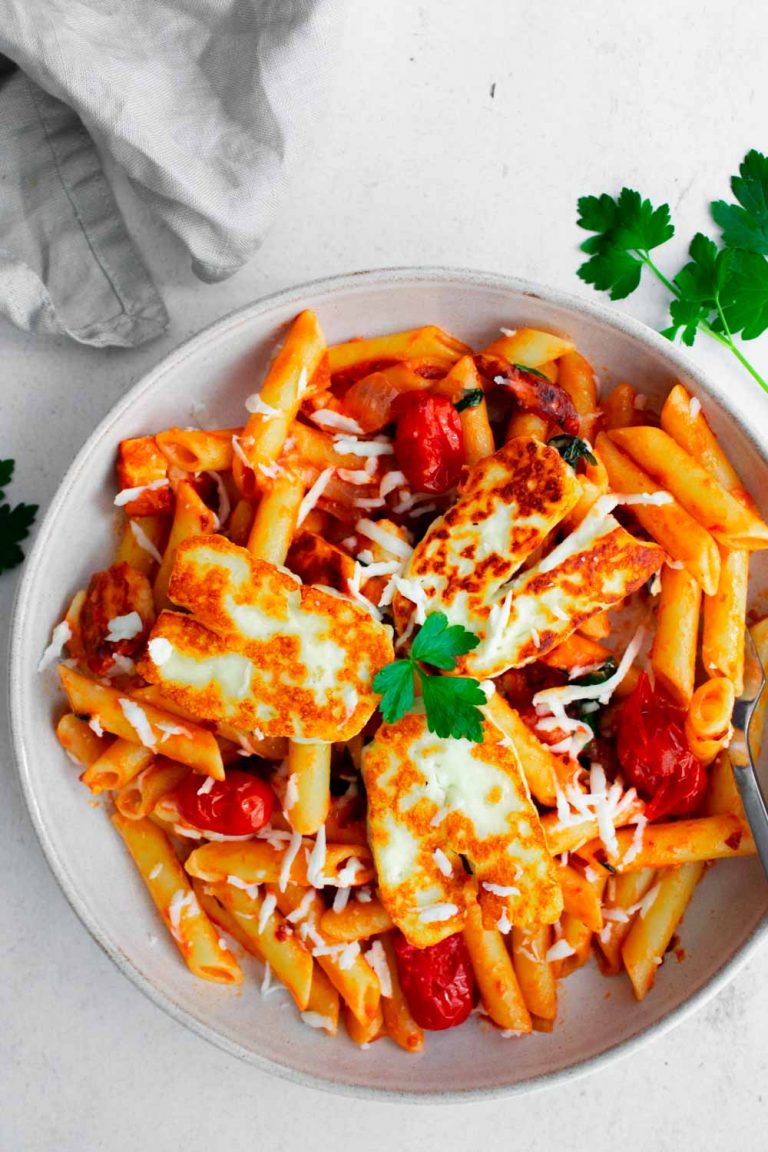 Easy Halloumi Pasta with Cherry Tomatoes