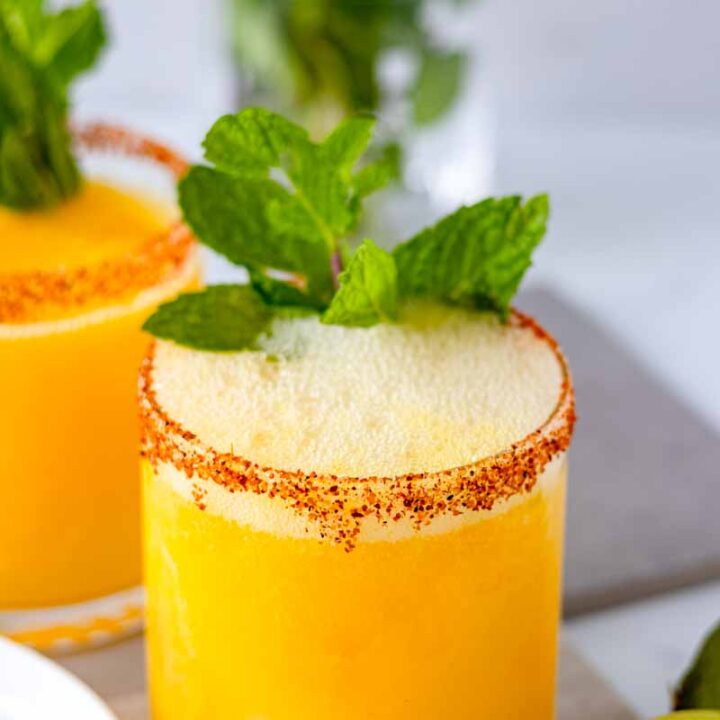 mango mule mocktail in a glass