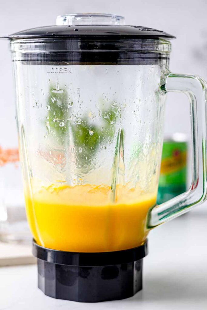 smooth mango puree in blender