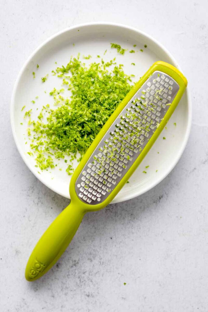 lime zest in a plate