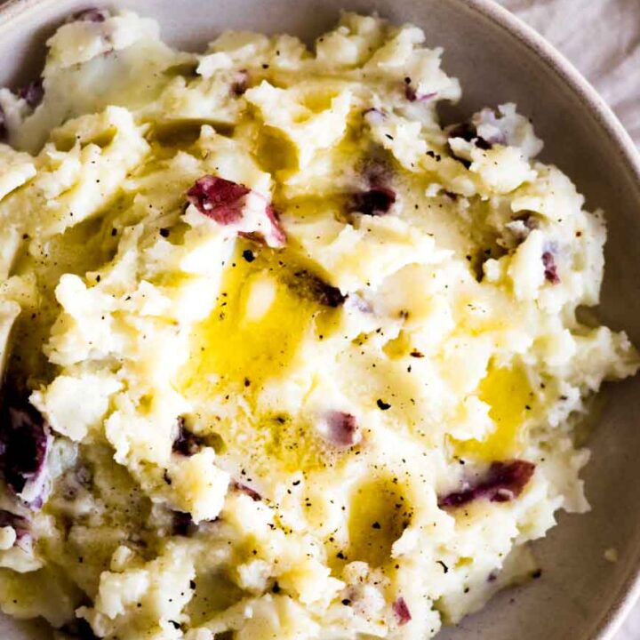 russet mashed potatoes with skin