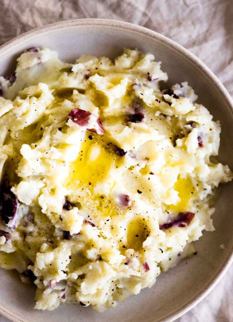 russet mashed potatoes with skin