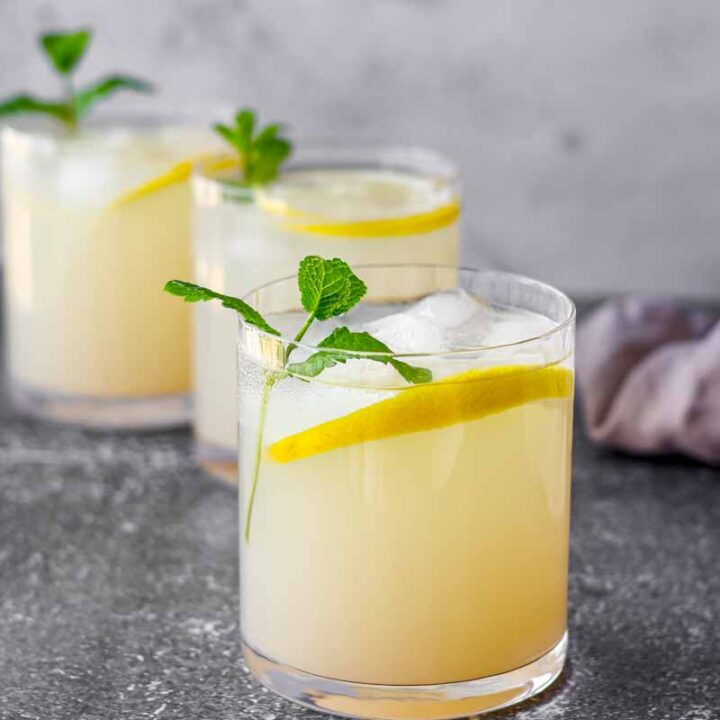 glasses of lychee lemonade