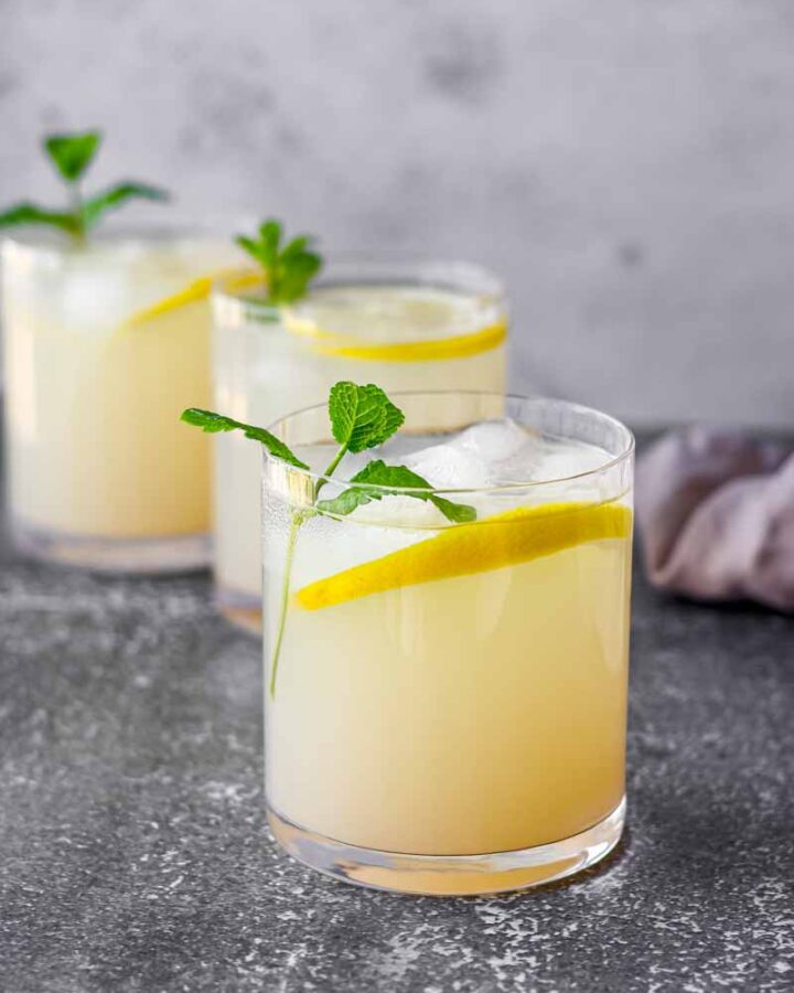 glasses of lychee lemonade