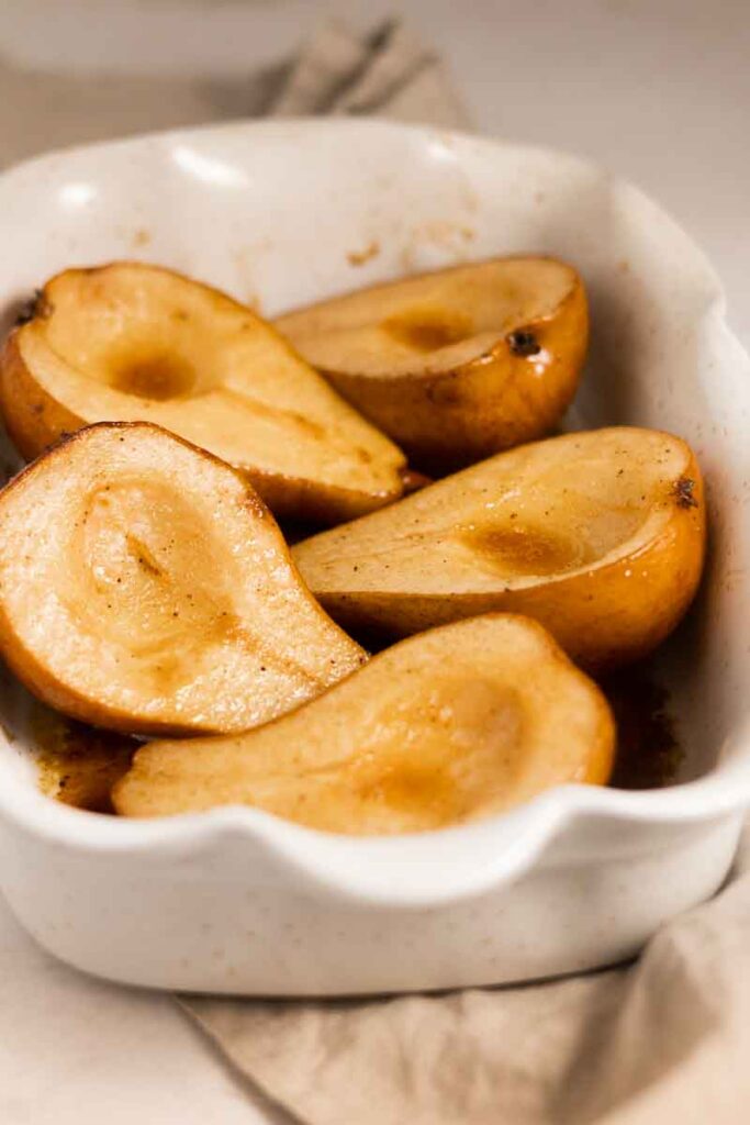 brown sugar baked pears fully baked and ready