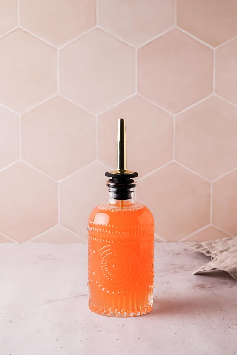 grapefruit syrup in a bottle