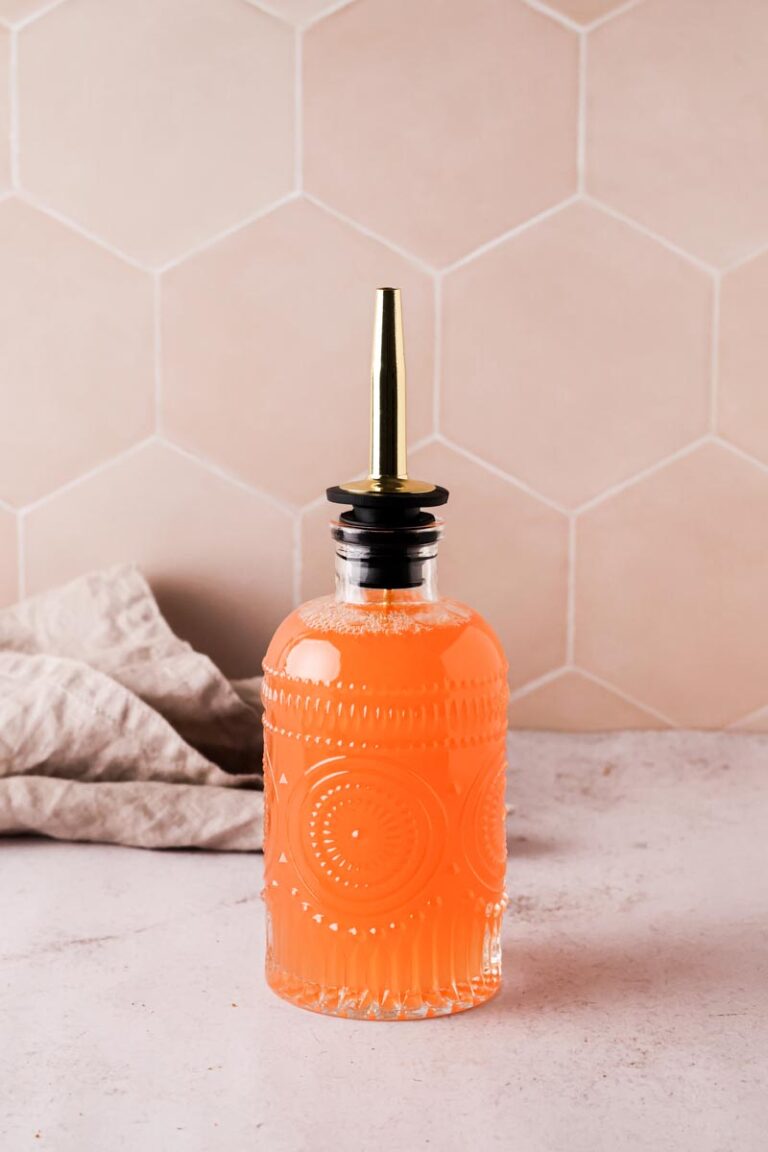 grapefruit syrup in a glass jar
